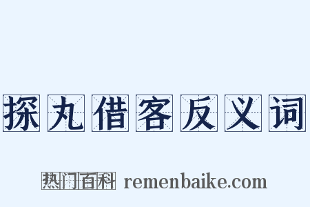 探丸借客反义词是什么意思的图片